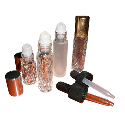 Perfume Oil Roll On Bottles 1 Inch 0.05mm With Holder For Cosmetic Packaging Bulk Essential Oil Roller Bottles
