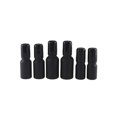 Matte Black Roller Bottles 5ml 10ml 15ml Aluminum Cap For Personal Care Round Mini Roll On Perfume Bottles