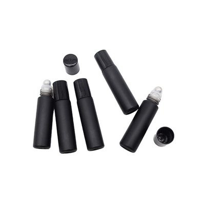 Black Glass Roller Bottles Empty 5ml 10ml Roll On Perfume Boattle For Cosmetic Eye Cream
