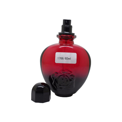 Red And Black 60ml Refillable Empty Scent Bottles 170mm Height With Silver Crimp Pump