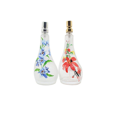 Plastic Cap Custom Perfume Bottles 50ml Transparent With Black UV Cap