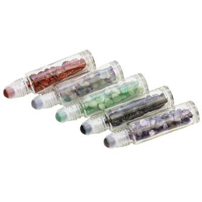 1ml Natural Gemstone Roller Ball Bottle Custom Roll On Tube With Stone Rollers Applicator
