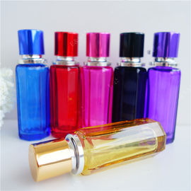 refillable perfume spray bottle 25ml  recycled glass bottles black blue red pink green cap plastic and metal roll frog