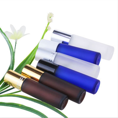 Essential Oil Roller Bottles Wholesale Amber Blue Transparent Frosted Aluminum Cap Capacity 1ml 5 Ml Rollerball Bottles