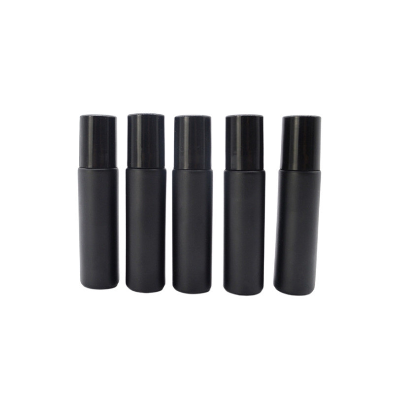 Black Glass Roller Bottles Empty 5ml 10ml Roll On Perfume Boattle For Cosmetic Eye Cream
