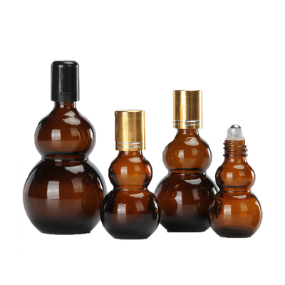 Χονδρική πώληση 10-100ml Κεχριμπαρένια Διπλά Φιαλίδια Ρολών για Αιθέρια Έλαια σε Σχήμα Κολοκύθας, Οικολογικά
